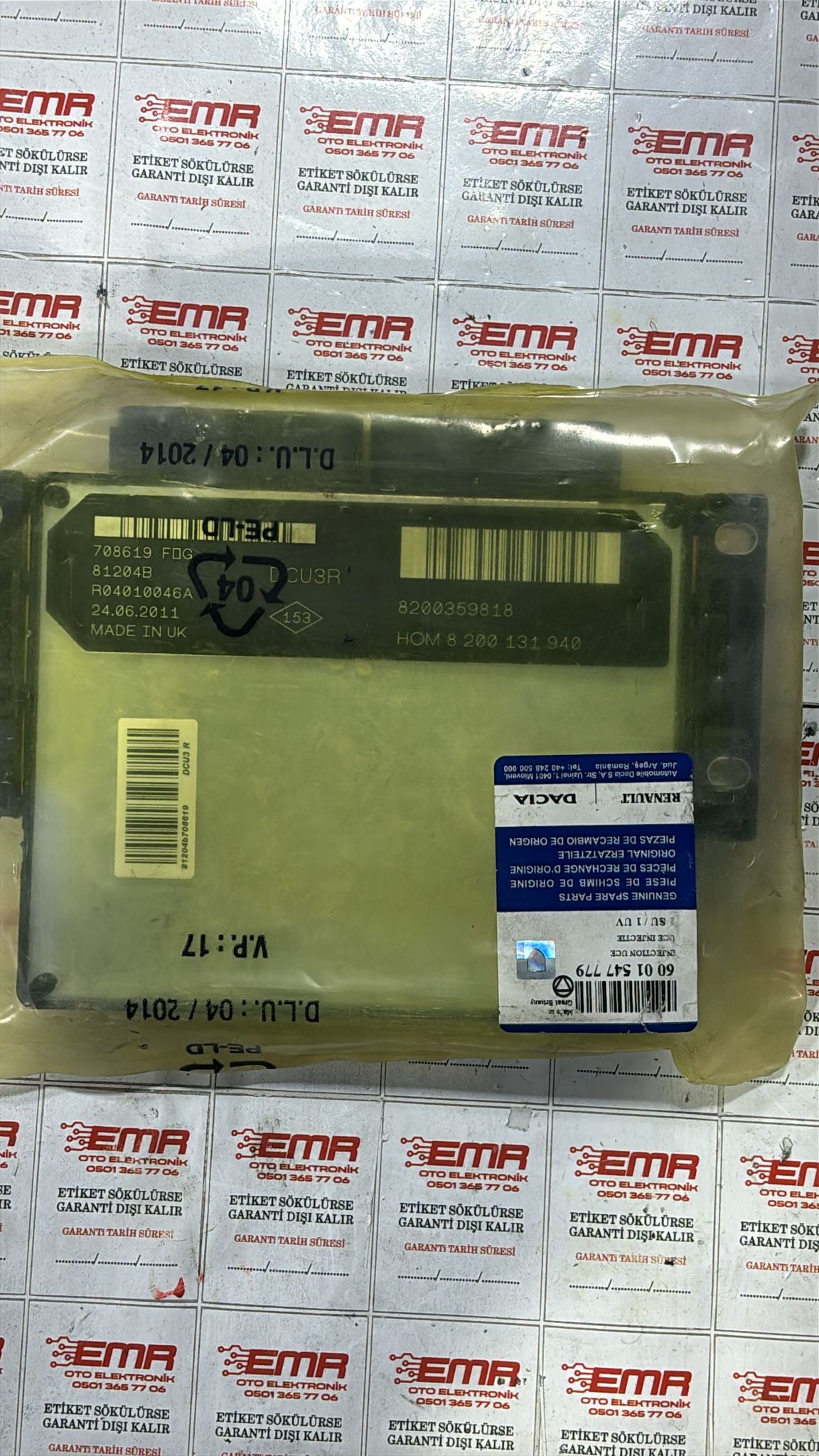 RENAULT KANGOO MOTOR BEYNİ 8200359818 DCU3R